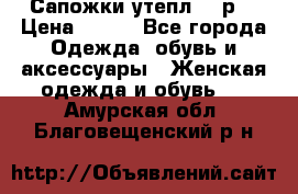 Сапожки утепл. 39р. › Цена ­ 650 - Все города Одежда, обувь и аксессуары » Женская одежда и обувь   . Амурская обл.,Благовещенский р-н